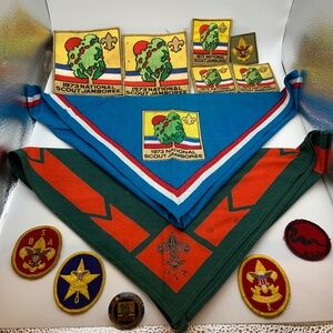 Vintage Boy Scouts of America National Scout Jamboree Neckerchief and Patches